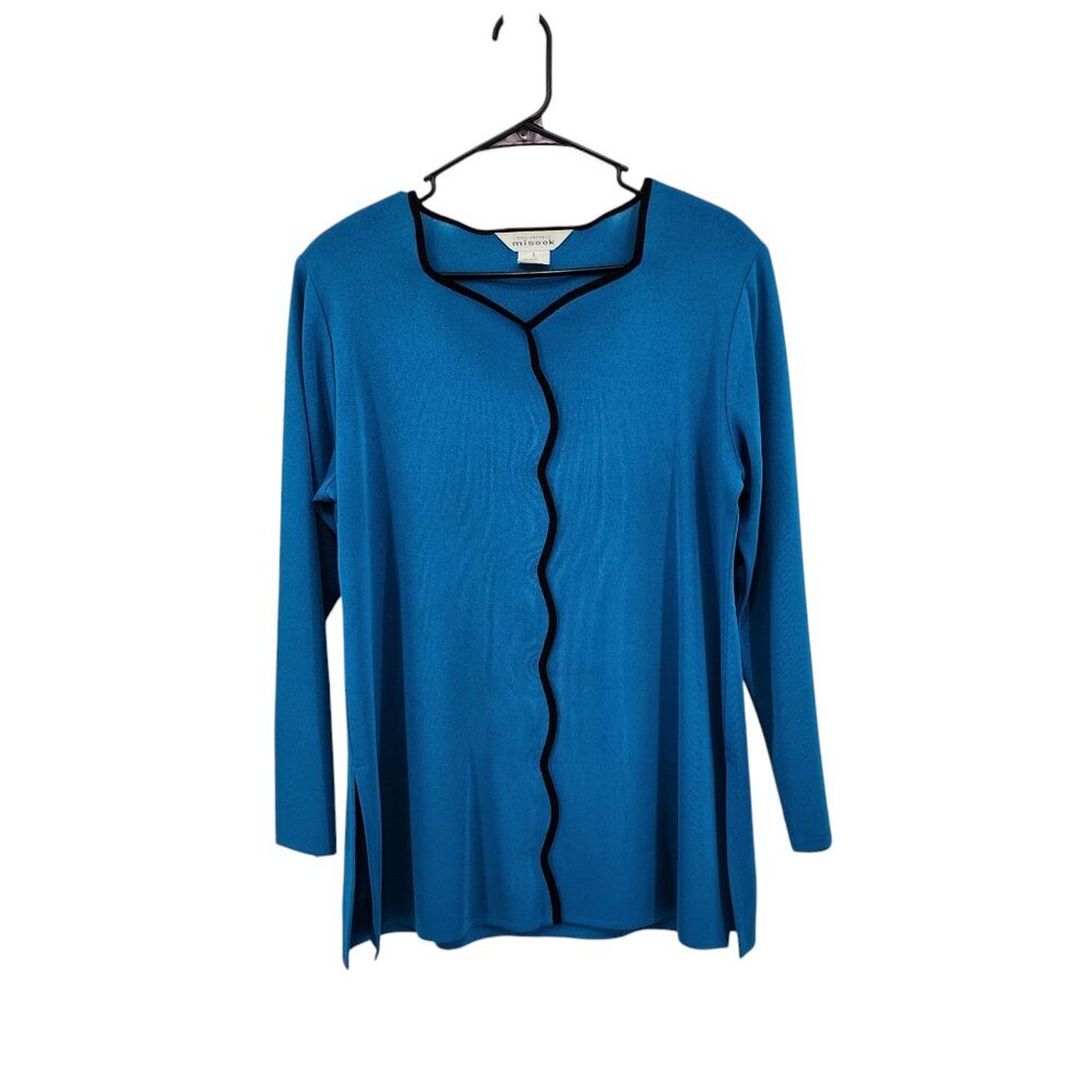 Exclusively Misook Vintage Women's Blue Pullover Knit Top Sz L
